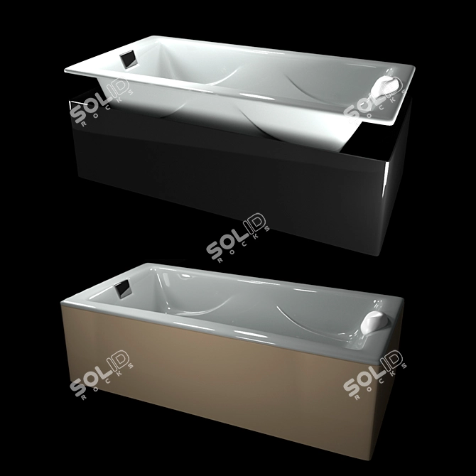 Luxury Whirlpool Bath Tub 3D model image 3