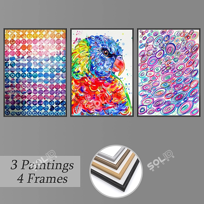 Gallery Appeal Wall Art Set 3D model image 1