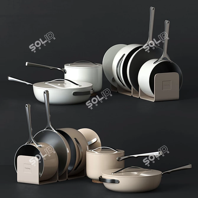 Caraway Kitchen Set: White & Cream 3D model image 1