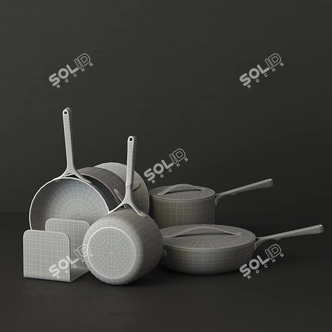 Caraway Kitchen Set: White & Cream 3D model image 3