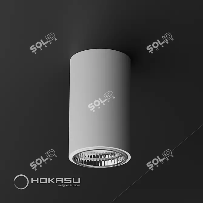 HOKASU Tube: Sleek Surface Mounted Lamp 3D model image 1