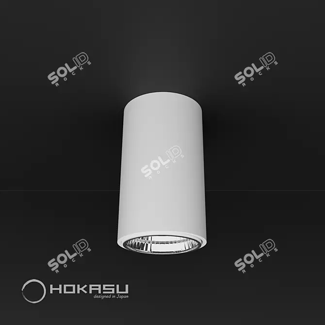 HOKASU Tube: Sleek Surface Mounted Lamp 3D model image 2