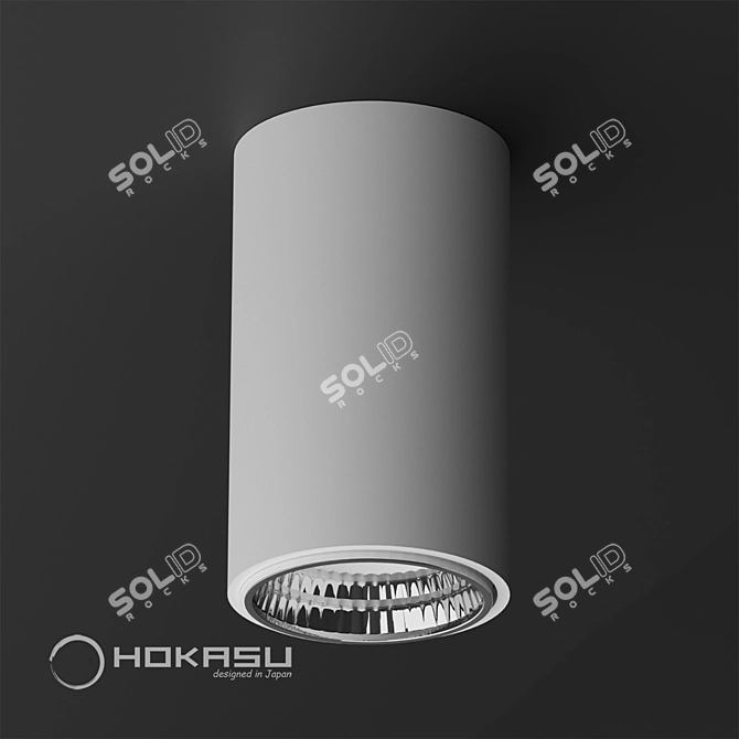 HOKASU Tube: Sleek Surface Mounted Lamp 3D model image 3