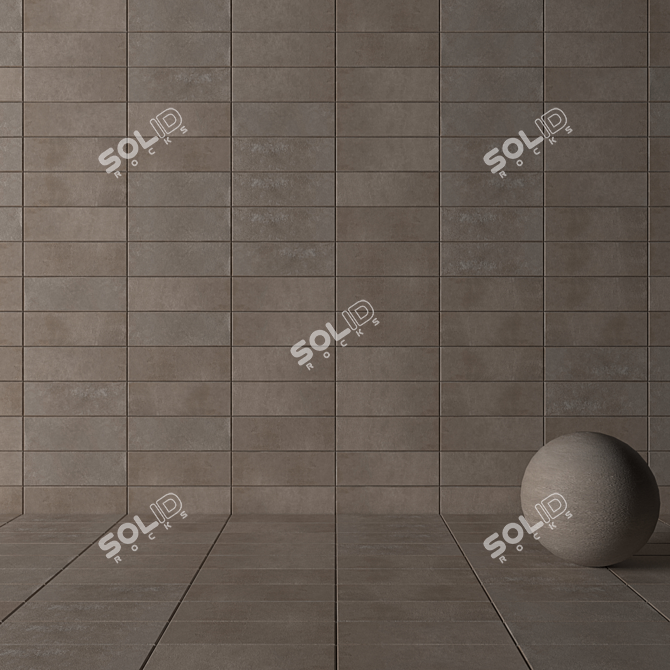 Suite Gray Concrete Wall Tiles 3D model image 3