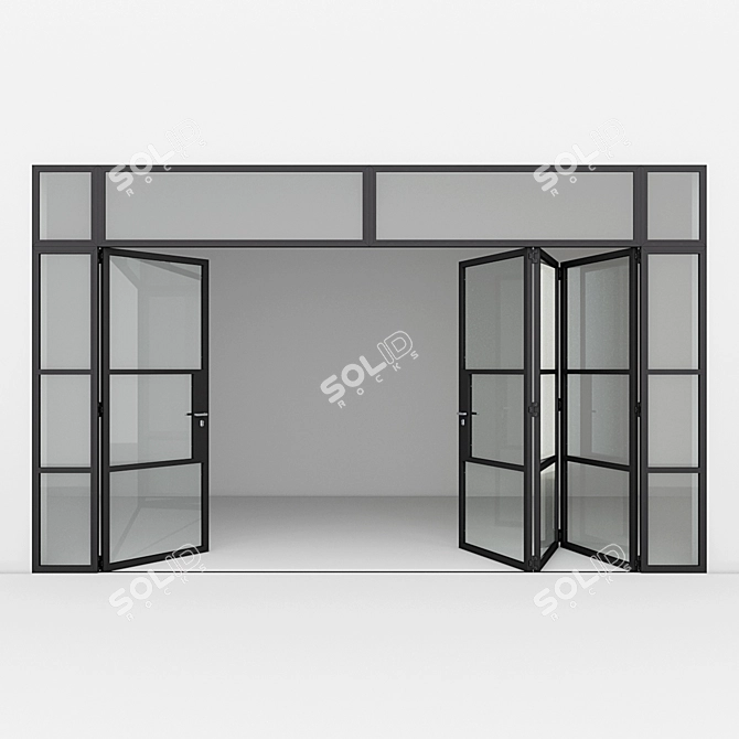 Premium Aluminum Door 9: Vray & Corona Renders 3D model image 2