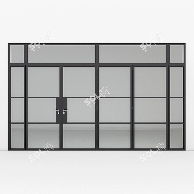 Premium Aluminum Door 9: Vray & Corona Renders 3D model image 3