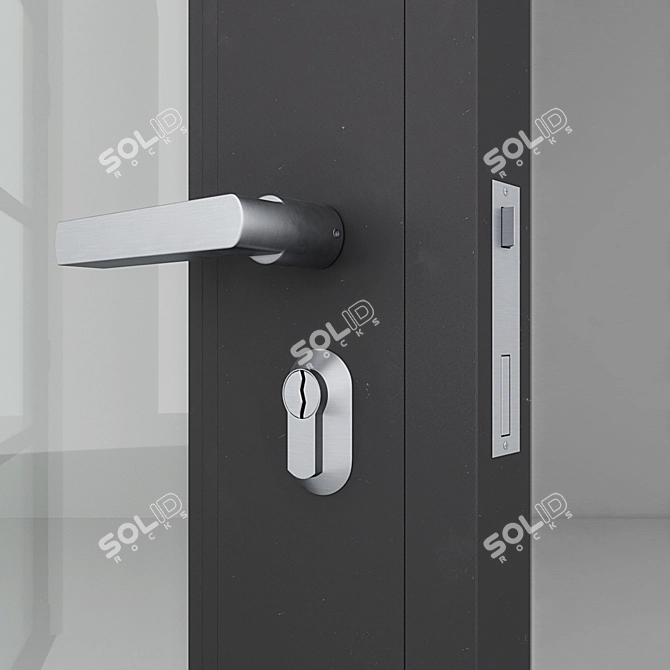 Premium Aluminum Door 9: Vray & Corona Renders 3D model image 4