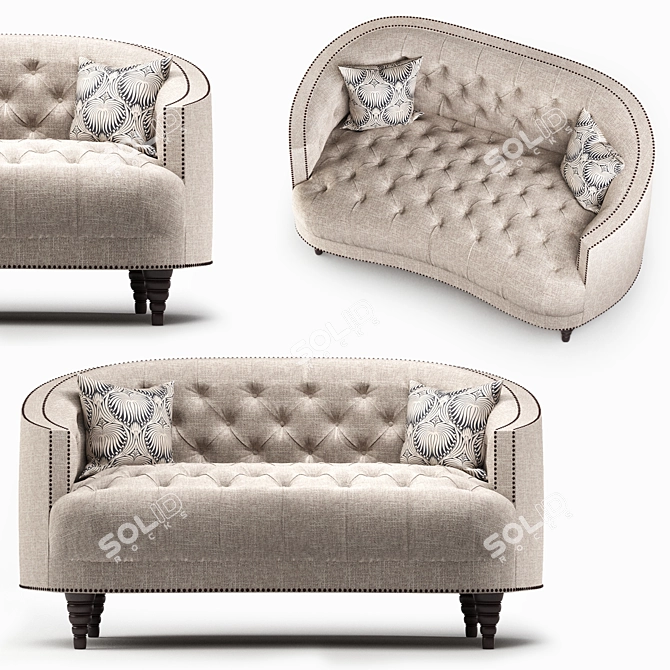 Coaster Avonlea Loveseat: Sleek and Stylish Upholstered Seating 3D model image 3