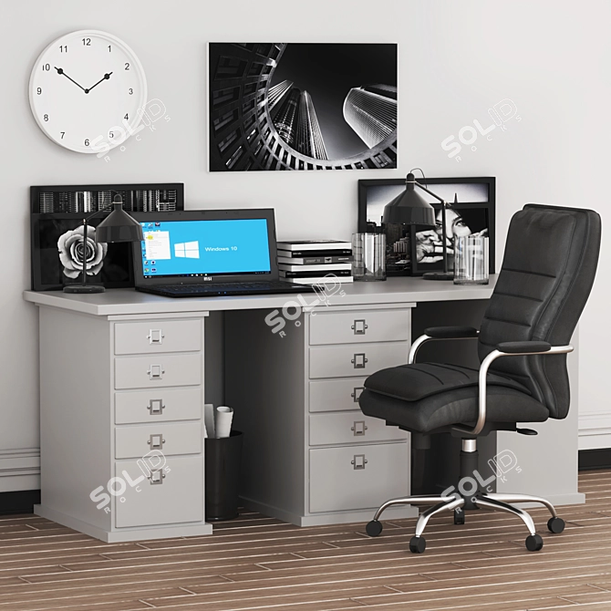 Modern Office Furniture Set 3D model image 4