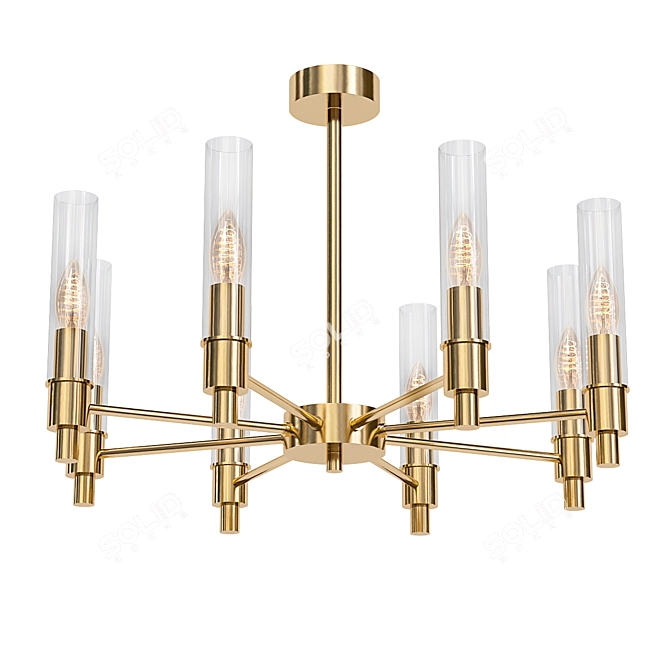 Gilded Seafrosted Chandelier 3D model image 1