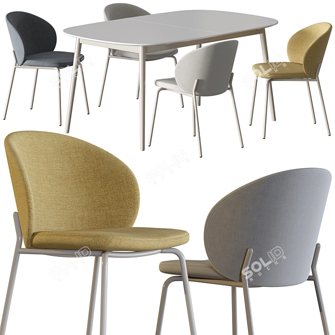 Boconcept Princeton Dining Chair Set 3D model image 1