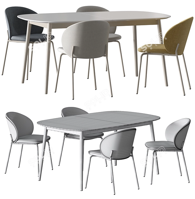 Boconcept Princeton Dining Chair Set 3D model image 4