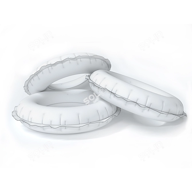 Title: Vibrant Inflatable Swim Rings 3D model image 3