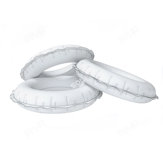 Title: Vibrant Inflatable Swim Rings 3D model image 5