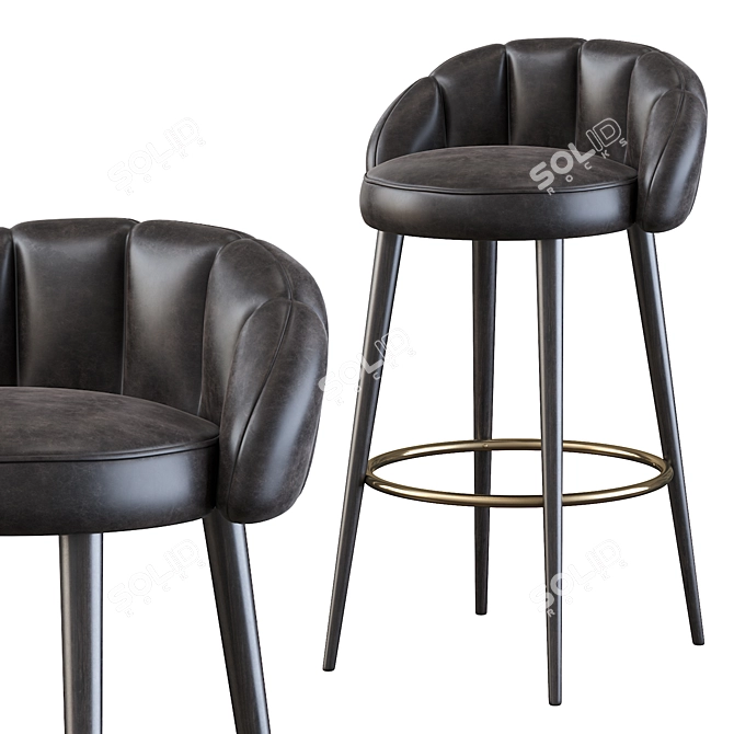 Olympia Bar Stool: Handcrafted Elegance 3D model image 4