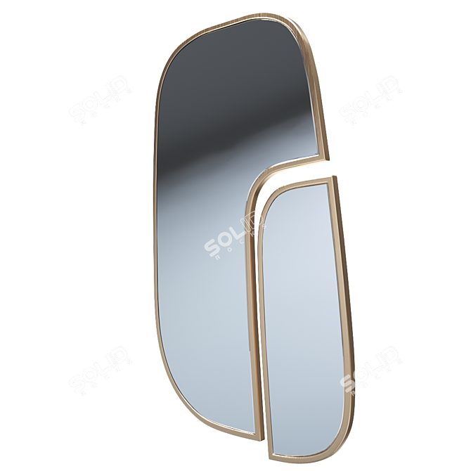 Vintage Brass Mirror Set, Iodus 3D model image 3