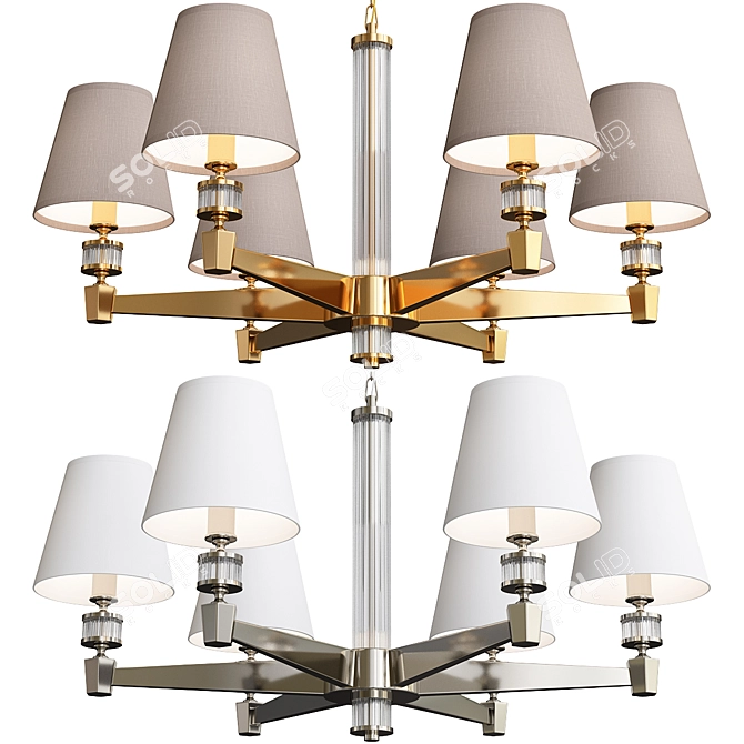 MW-Light DelRey 6 - Stylish Adjustable Chandelier 3D model image 1