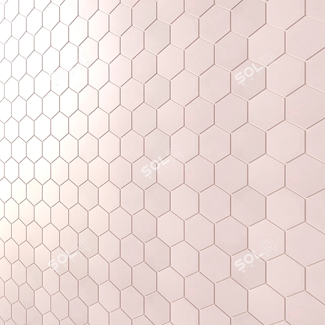 HD 3D Mosaic Hexagon - 4 Types 3D model image 3