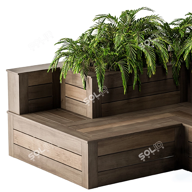 Urban Oasis Bench: Integrating Nature in Architecture 3D model image 2