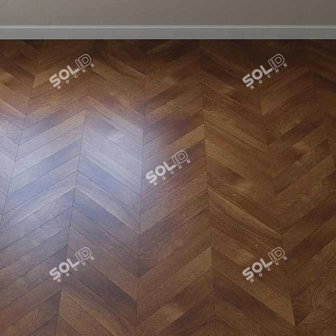 French Oak Chevron Parquet Board 3D model image 3