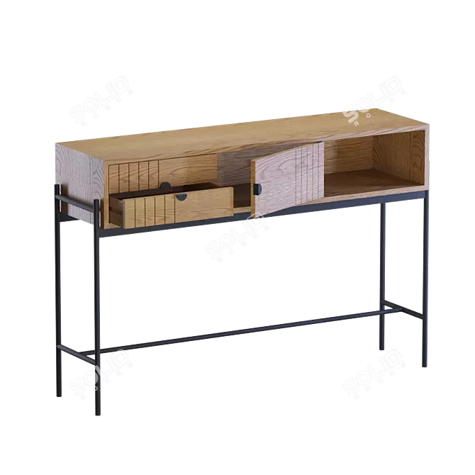 Elegant Oak Clara Console 3D model image 2