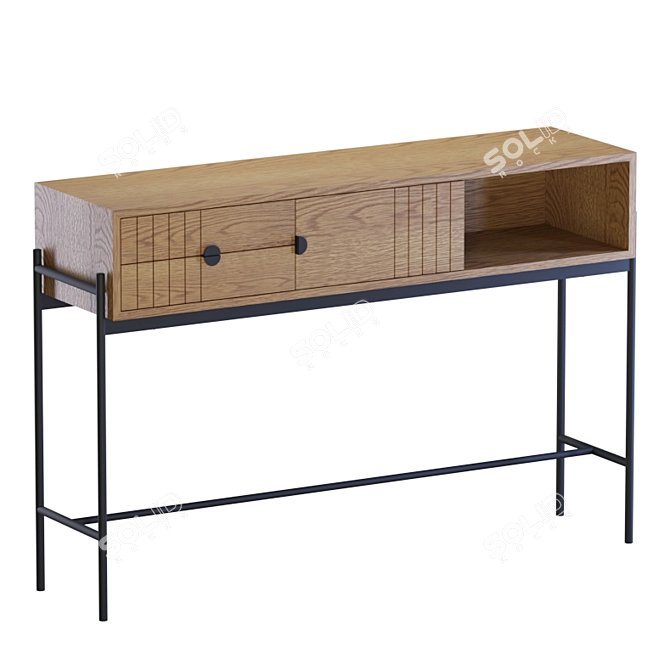 Elegant Oak Clara Console 3D model image 3