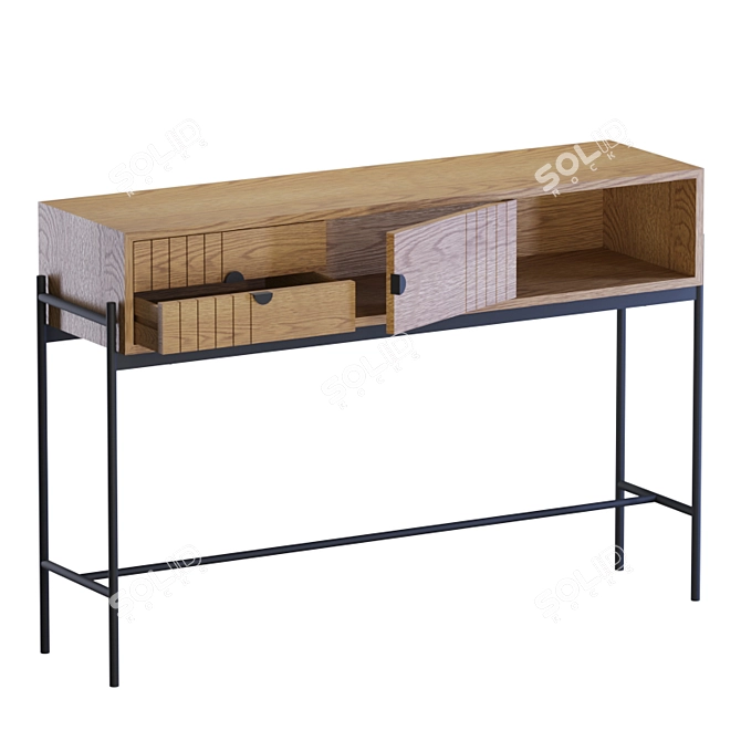 Elegant Oak Clara Console 3D model image 4