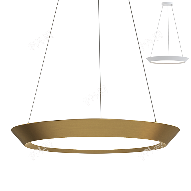 Minimalist Metal Ring LED Lamp 3D model image 1