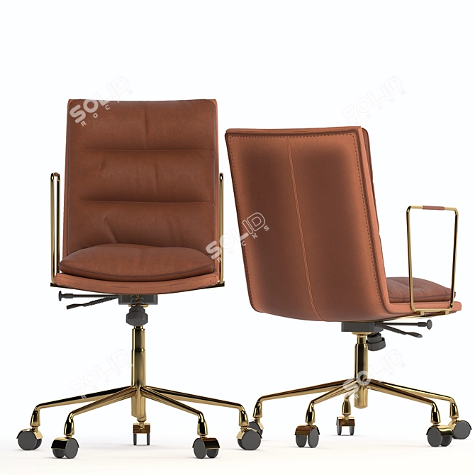 Alvord Dudley Leather Task Chair 3D model image 2