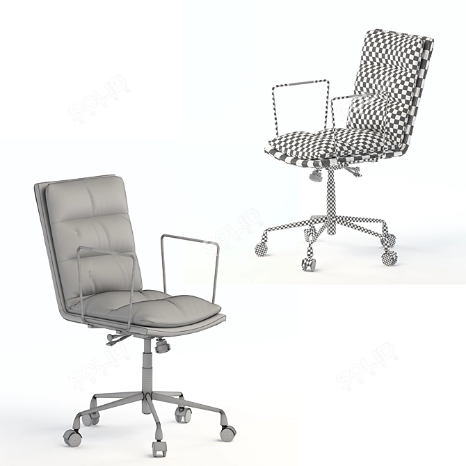 Alvord Dudley Leather Task Chair 3D model image 4