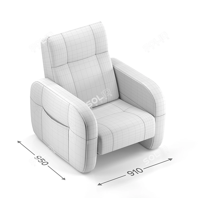 Parker 91 Rocker Chair 3D model image 4