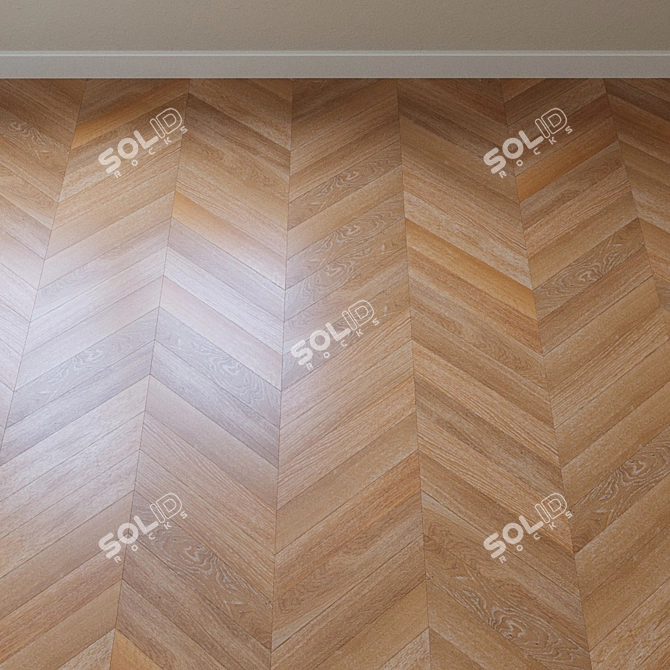 French Oak Chevron Parquet Board 3D model image 3