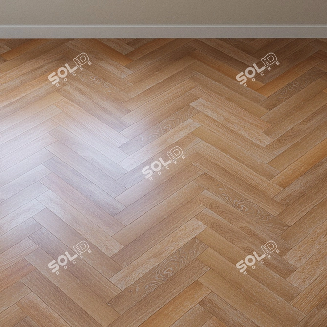 French Oak Chevron Parquet Board 3D model image 4