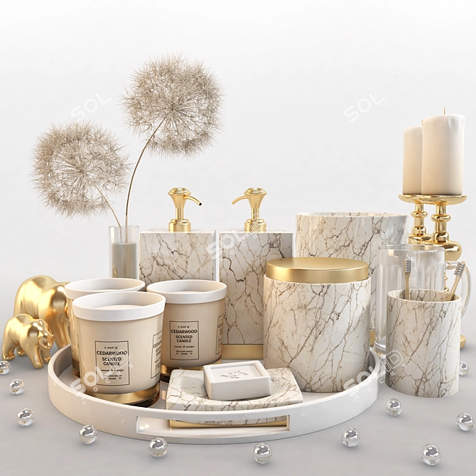 Modern Bathroom Set: Stylish & Functional 3D model image 2