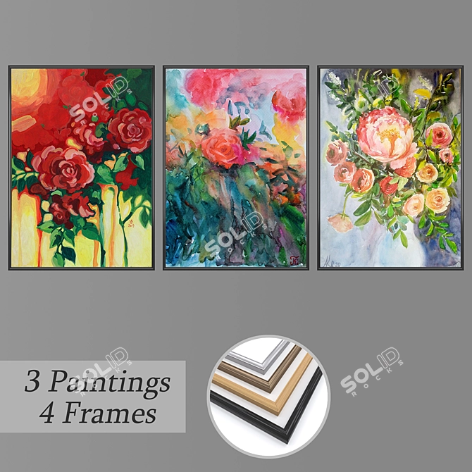 Versatile Set of Wall Paintings 3D model image 1