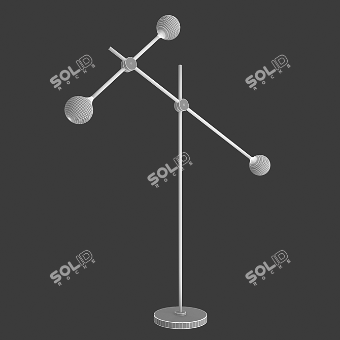 Modern Tilted Glass Floor Lamp 3D model image 3