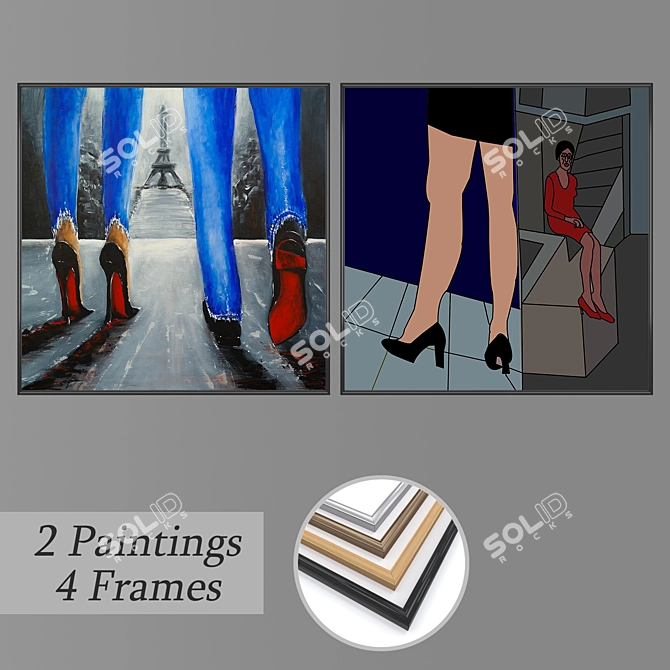 Wall Art Set with Multiple Frame Options 3D model image 1