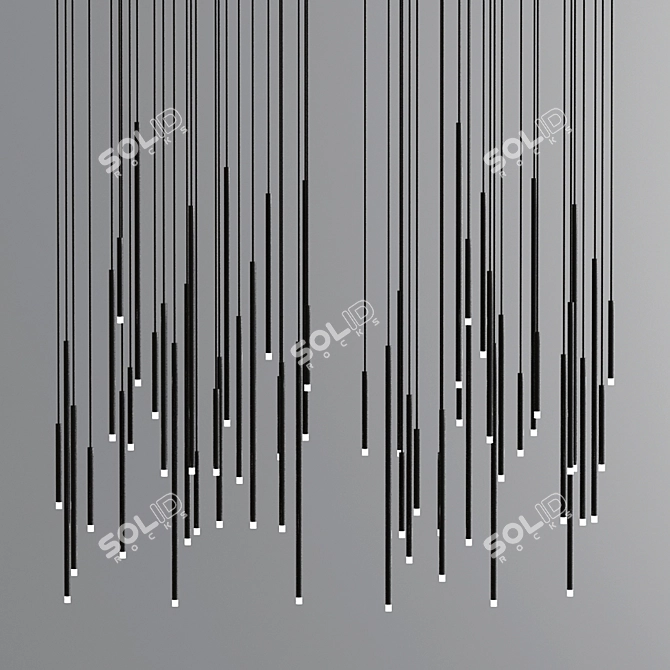 Sleek LED Pendant Chandelier 3D model image 2