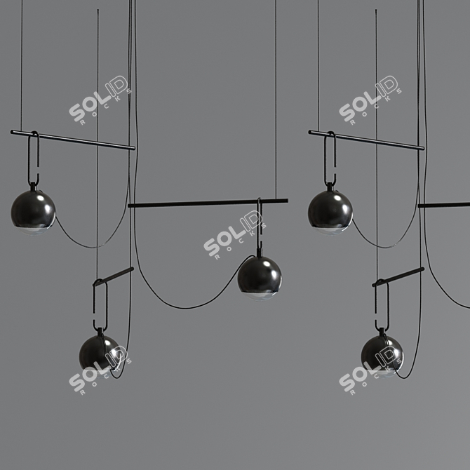 Sleek Tubetto Pendant Lights 3D model image 3