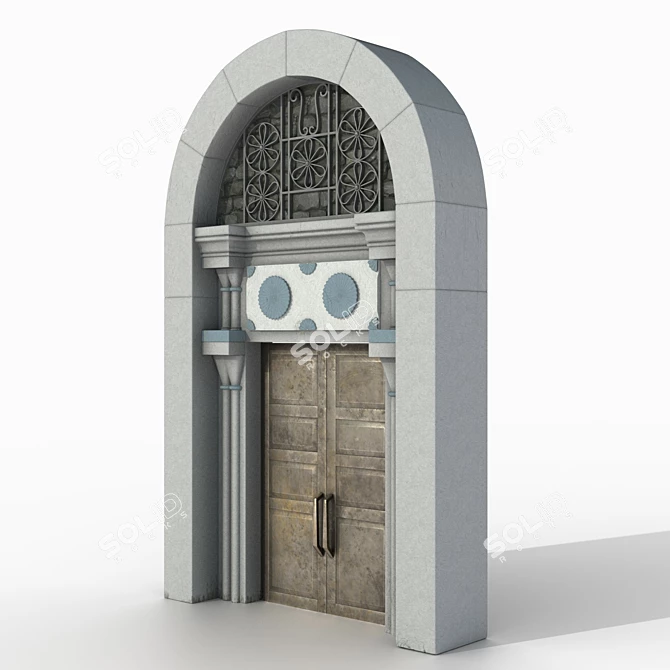 Vintage Assyrian Door: Intricately Designed & Portable 3D model image 3