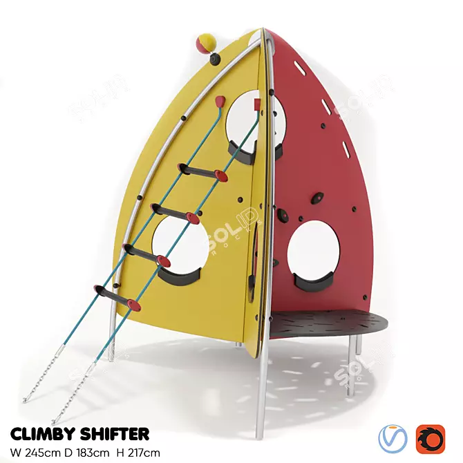 Kompan Climby Shifter: Exciting Playground Climbing Equipment! 3D model image 1