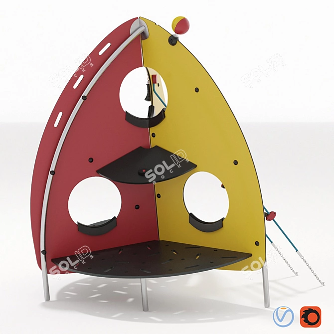 Kompan Climby Shifter: Exciting Playground Climbing Equipment! 3D model image 2