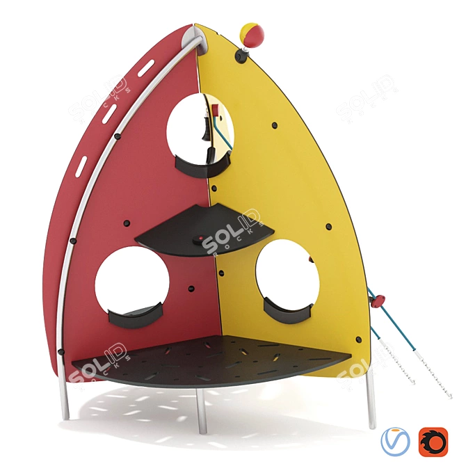Kompan Climby Shifter: Exciting Playground Climbing Equipment! 3D model image 5