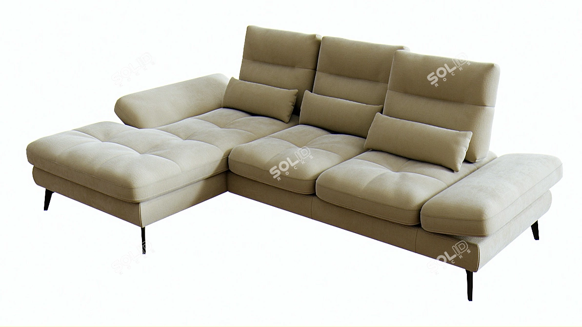 Modern Bolzano Corner Sofa - Latvian Craftsmanship 3D model image 3