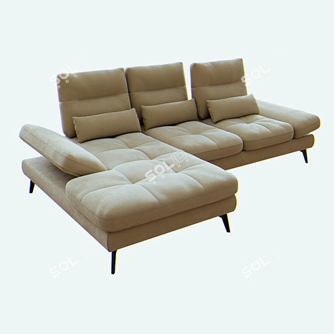 Modern Bolzano Corner Sofa - Latvian Craftsmanship 3D model image 4