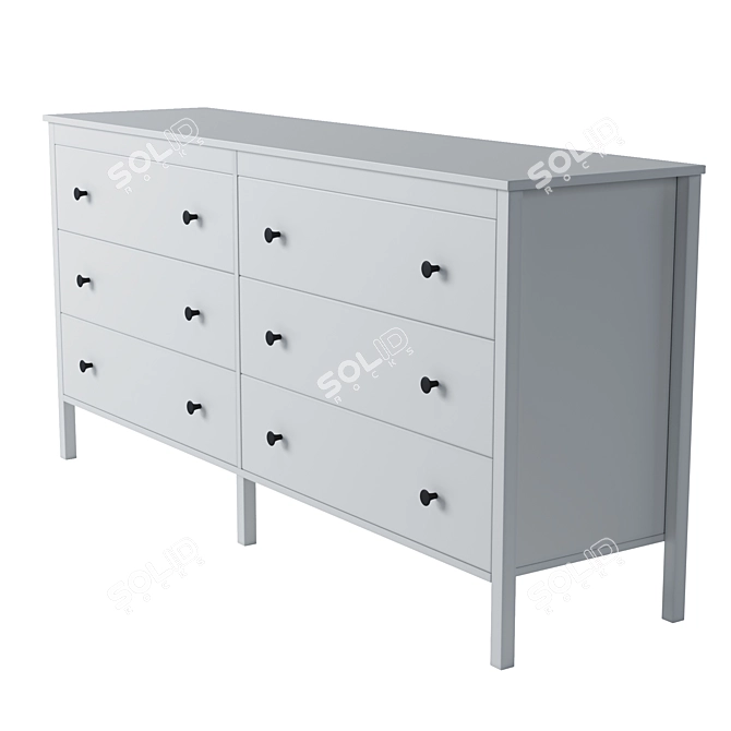 KOPPANG 6-Drawer Chest: Brown & White - Sleek and Spacious 3D model image 3