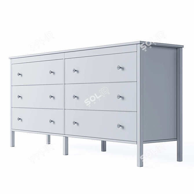 KOPPANG 6-Drawer Chest: Brown & White - Sleek and Spacious 3D model image 4