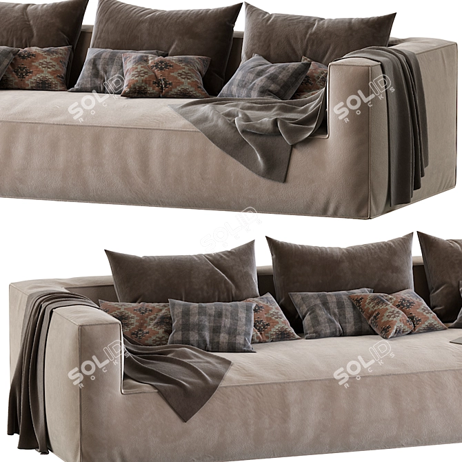Gogan Extra-Large Sofa: Sleek Design, Stunning Comfort 3D model image 4