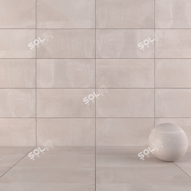 Concrete Wall Tiles: Concrea Bone Collection 3D model image 1