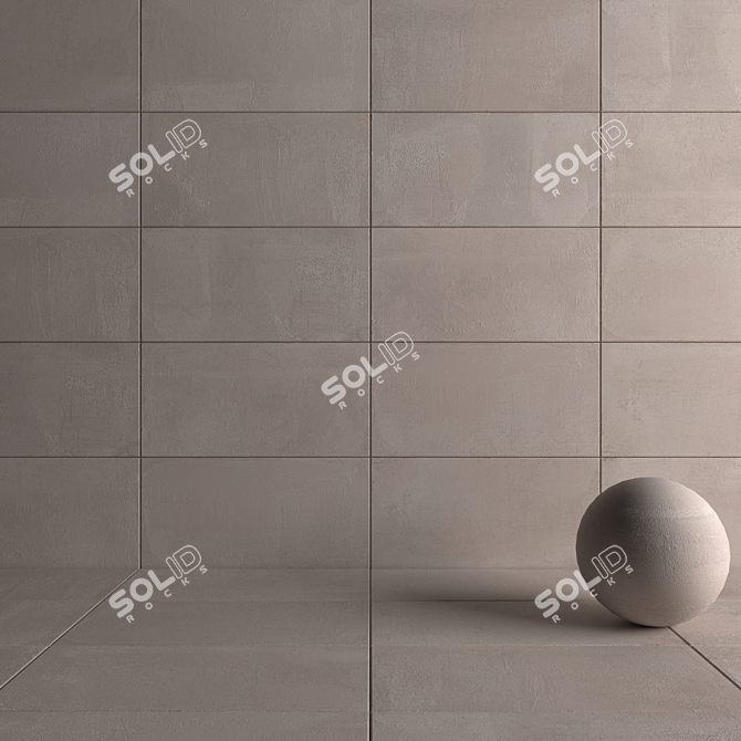 Concrete Wall Tiles: Concrea Bone Collection 3D model image 4